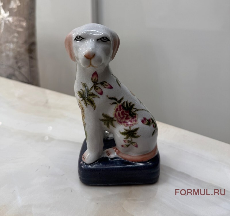 Статуэтка Авторская работа Собачка в цветах